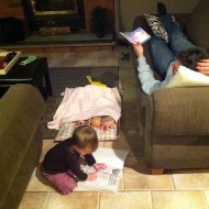 #WordlessWednesday: Daddy reading to dolls