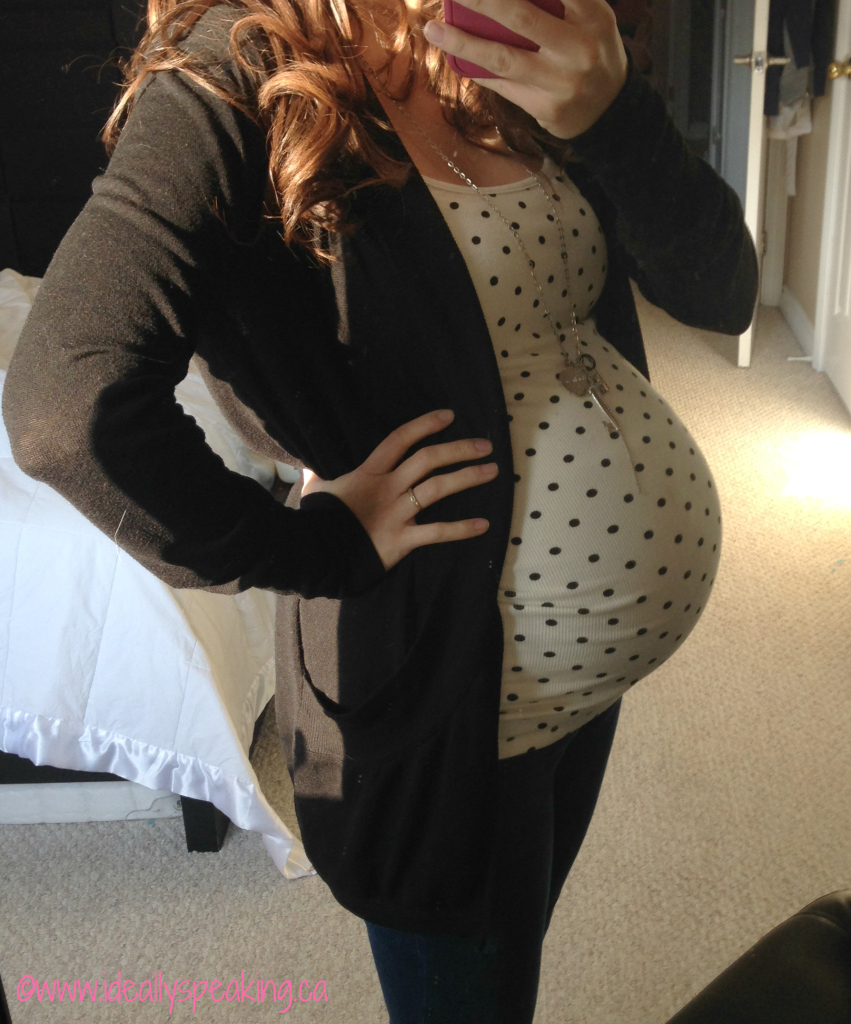 Super cute polka dot maternity tank top.