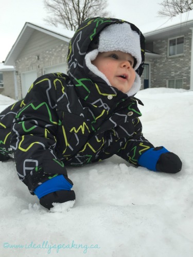 Fun in the snow, baby mittens